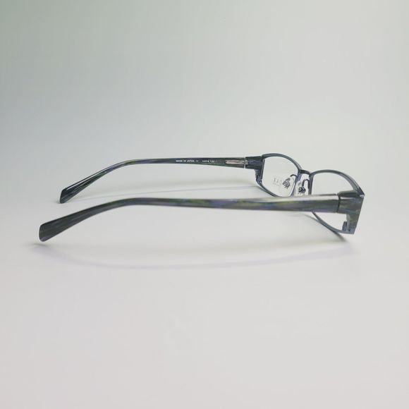 O&X NY OT-208U Titanium eyeglasses green blue stripe full frame 53-18 136 C7 - Picture 13 of 13